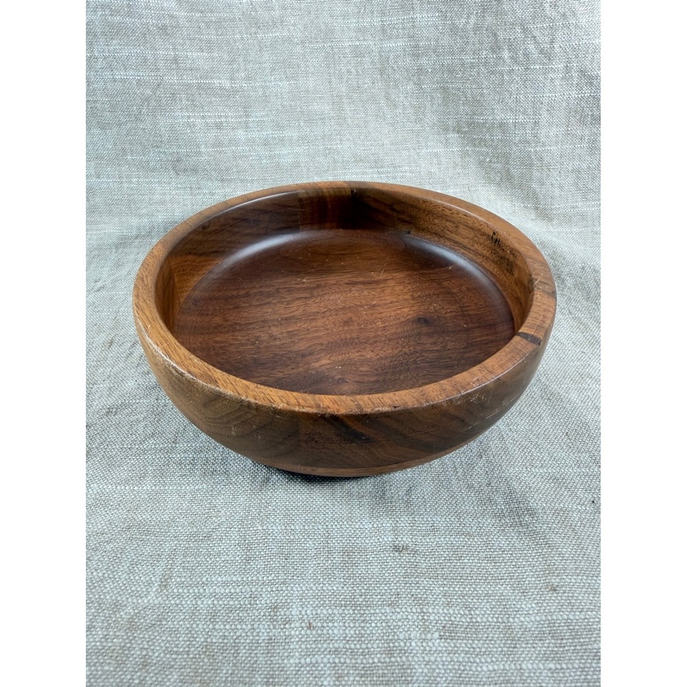 Vintage Walnut Wood Bowl | Mid Century Serving Bowl | Organic Decor